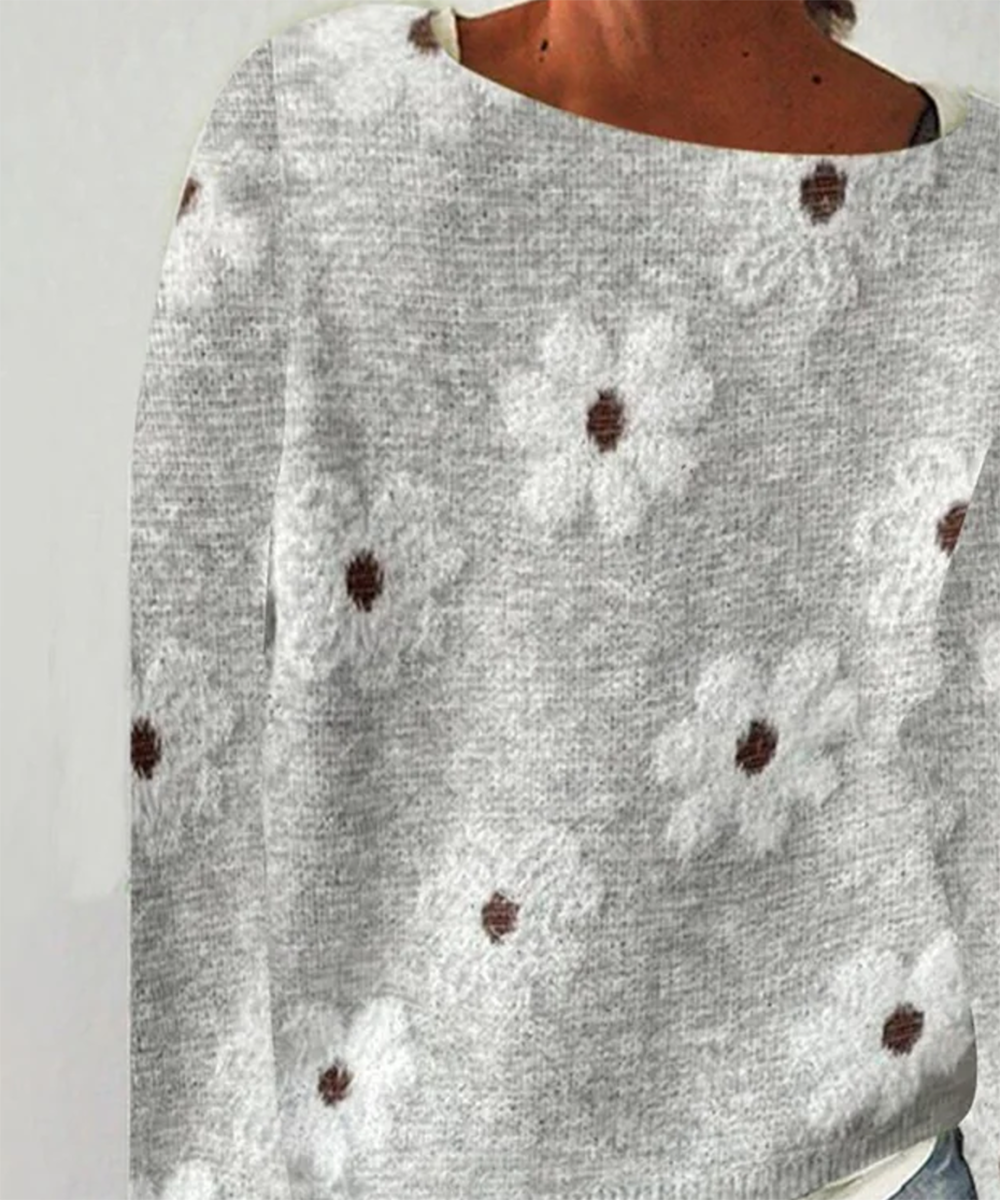 Trendy Long Sleeve Print Sweater