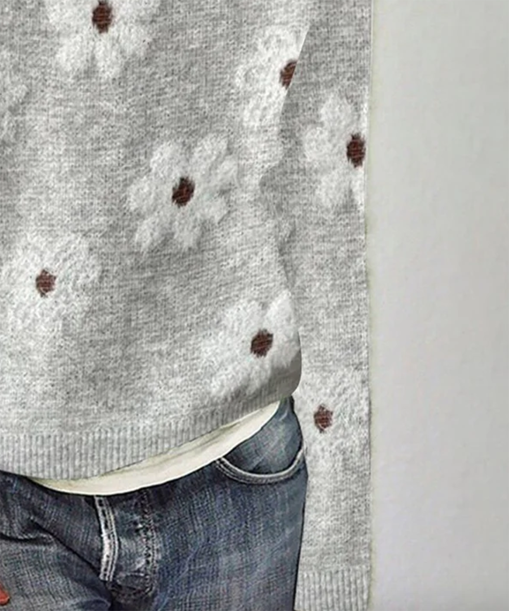 Trendy Long Sleeve Print Sweater