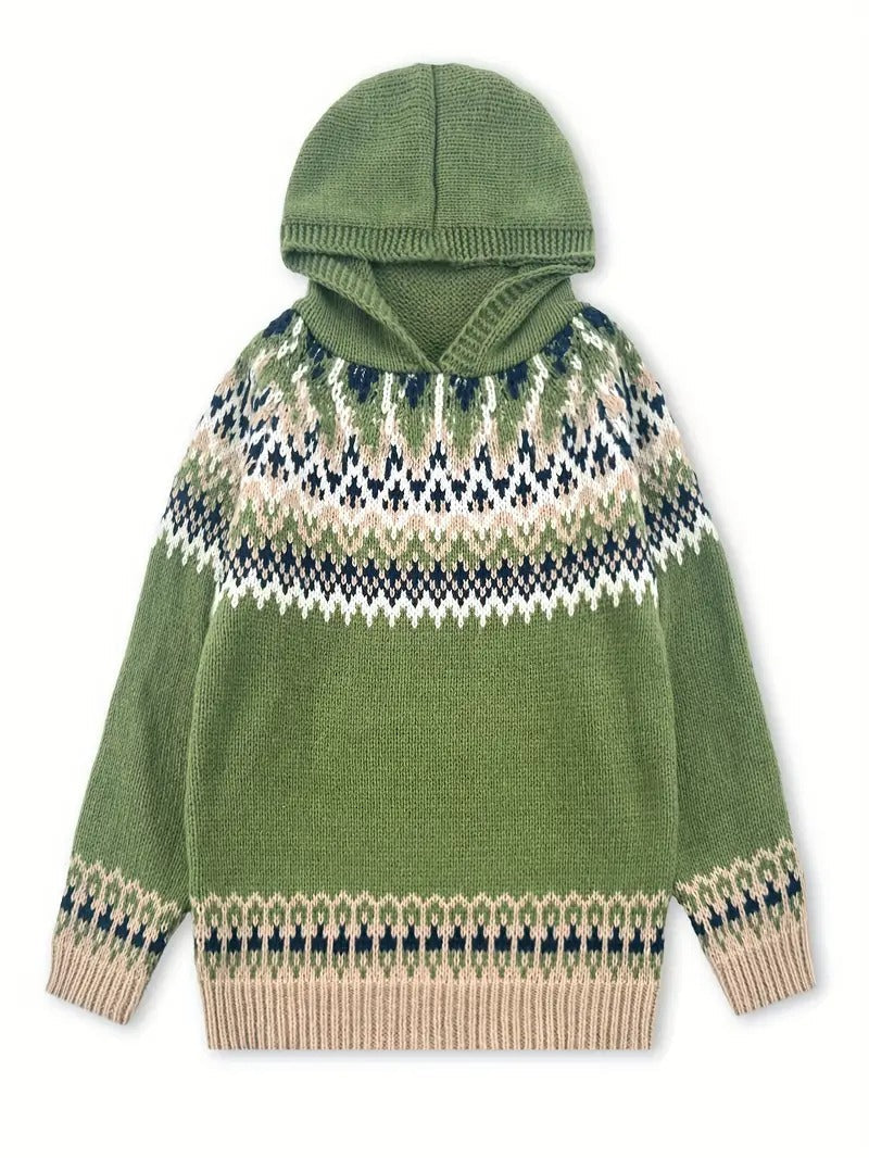 Special Green Hoodie Long Sleeve Sweater