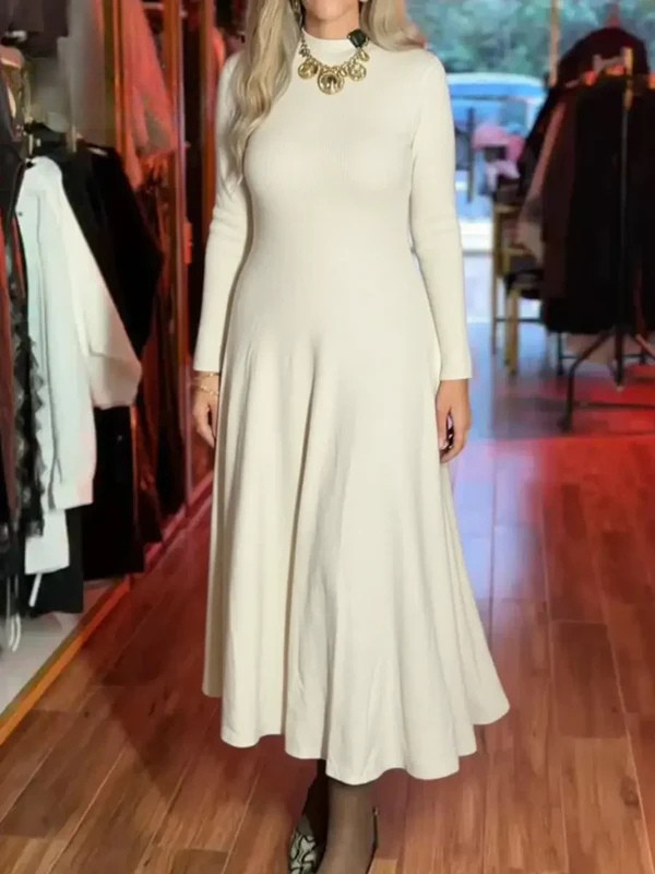 Women's Slim Fit Knit Sweater Cotton Dress