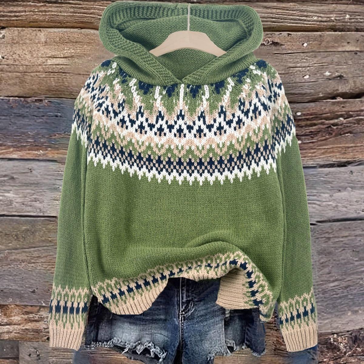 Special Green Hoodie Long Sleeve Sweater