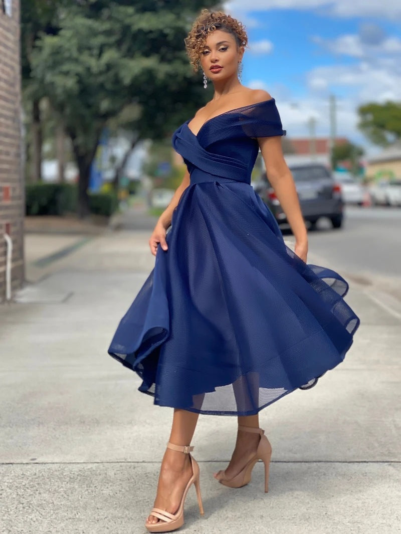 Stylish Off-Shoulder Bridesmaid Dress