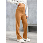 Flexible High-Waisted Stretch Trousers