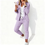 Chic Women's Blazer and Jogger Set – Coordinated Blazer and Pant Ensemble