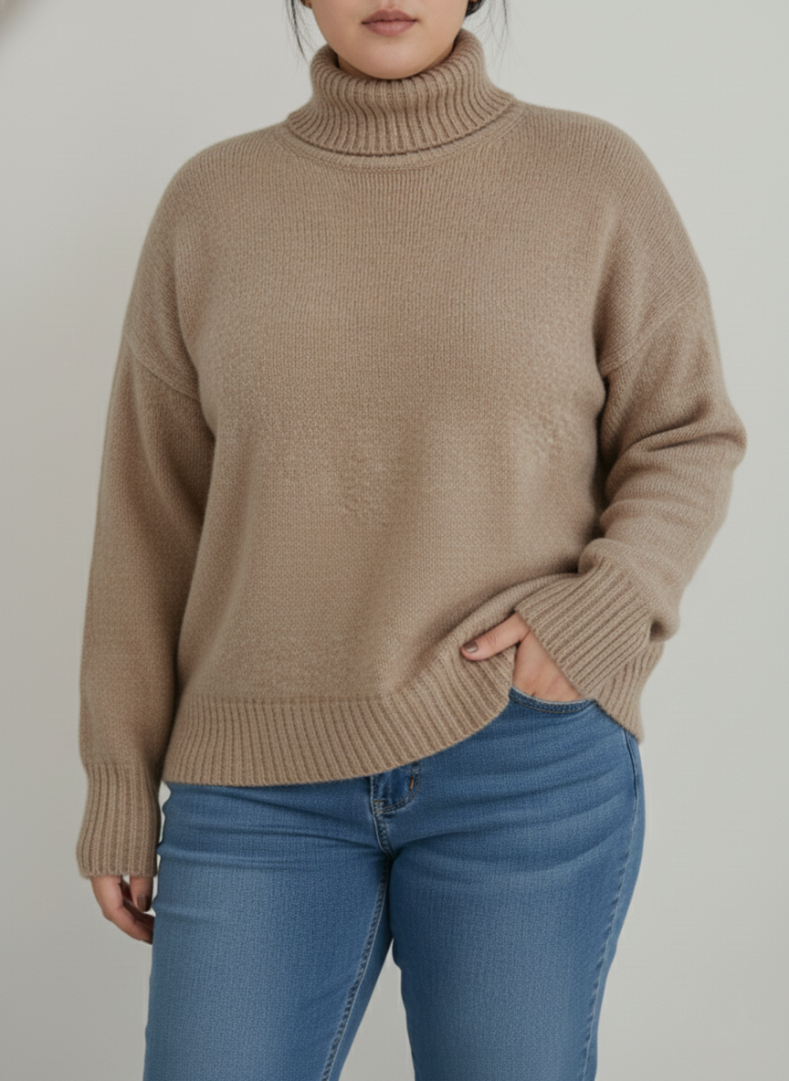 Vayna - Plus Size Women's Cozy Knit Turtleneck Sweater
