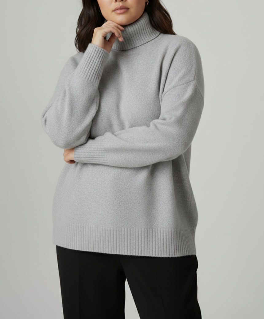 Vayna - Plus Size Women's Cozy Knit Turtleneck Sweater