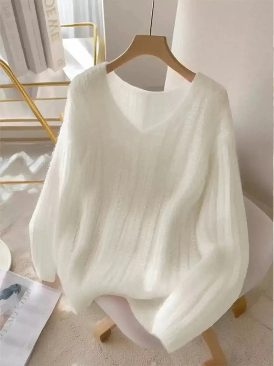 Classy Long Sleeve Plain Sweater
