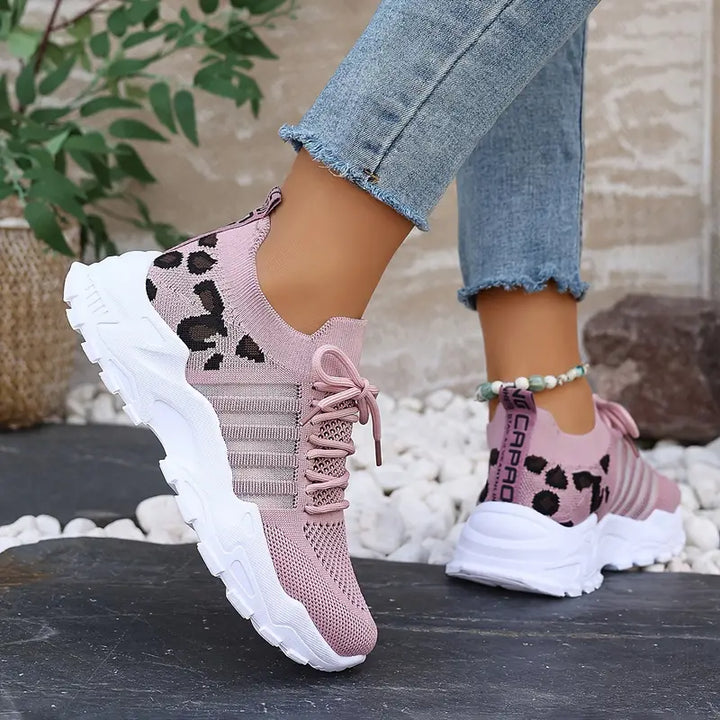 Breathable Leopard Print Sneakers