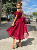 Stylish Off-Shoulder Bridesmaid Dress