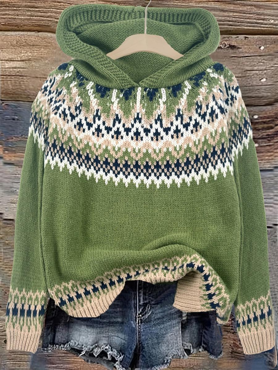 Special Green Hoodie Long Sleeve Sweater