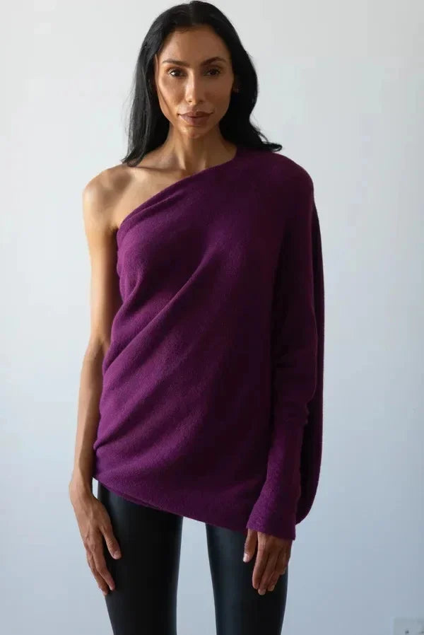Asira - Asymmetrical Draped Sweater