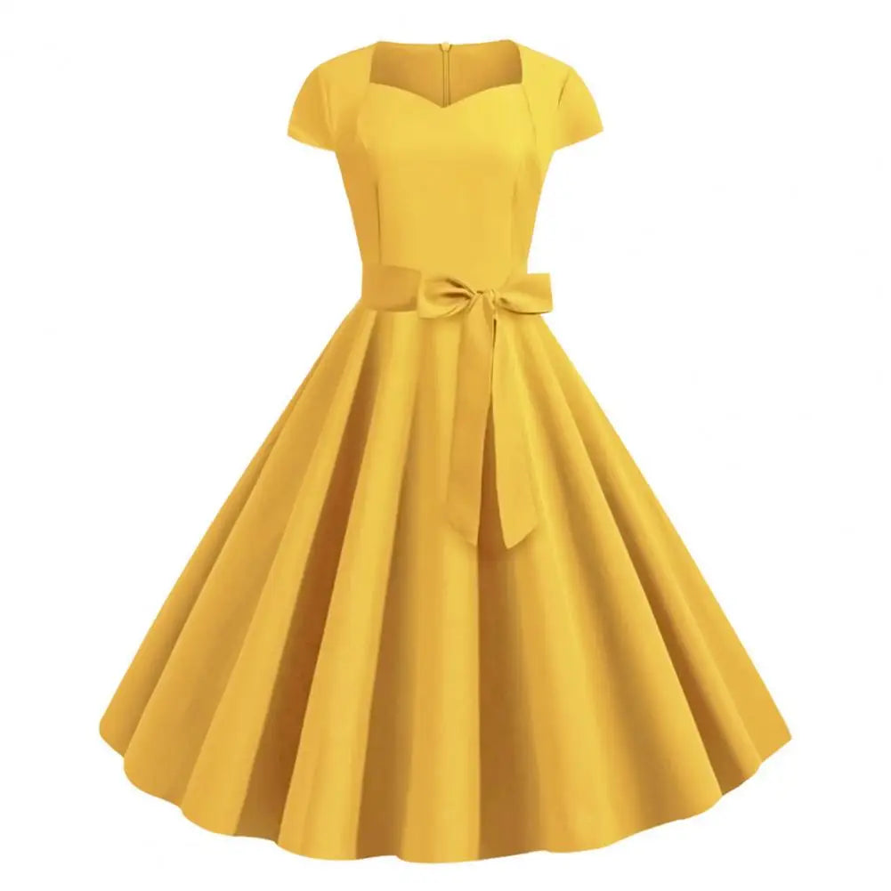 Sacha - Bold Yellow 1950s Vintage Dress